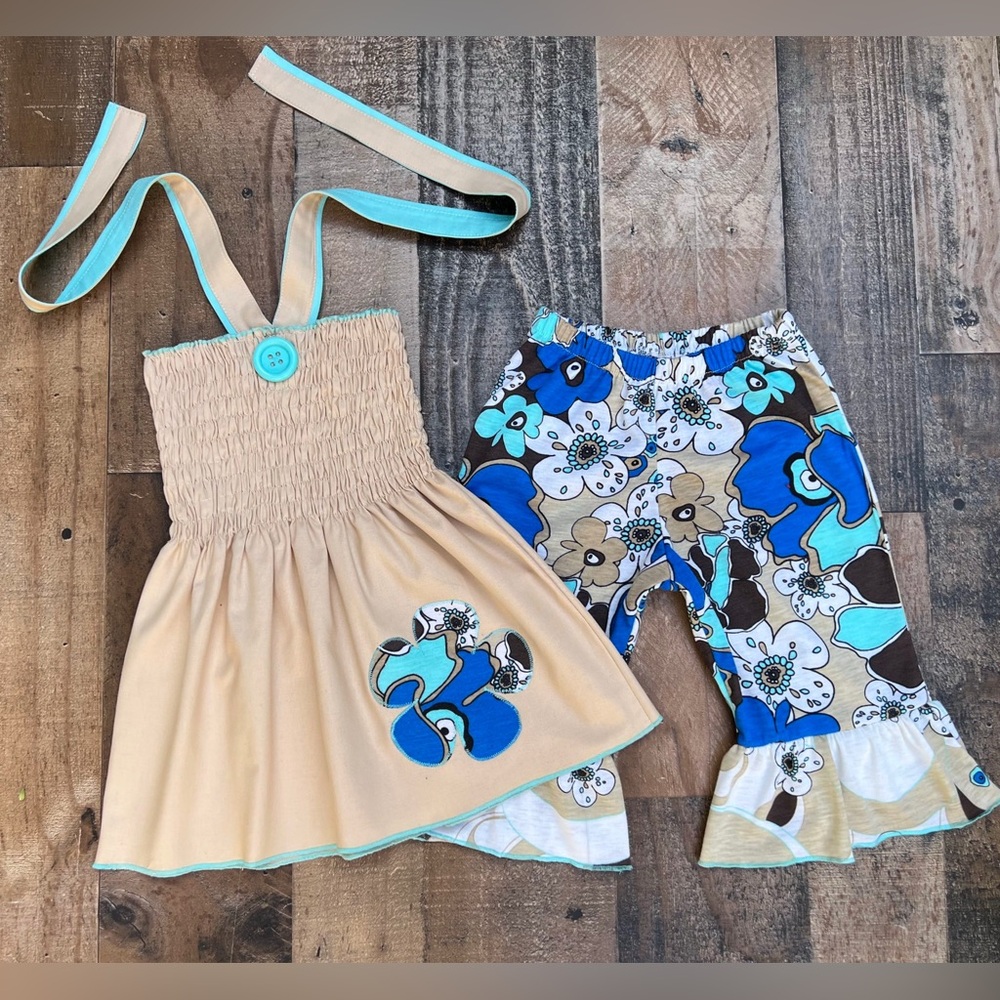 Floral Kids Smocked Top & Capris Set